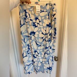 LOFT Blue and White Floral Skirt